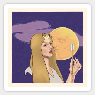 "Diana and the moon" Sticker